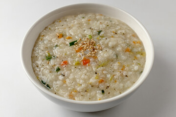 vegetable porridge on a white background