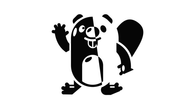 Beaver icon animation simple best object on white