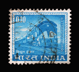 Stamp printed in India shows Electric Locomotive, circa 1966