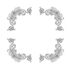 Decorative hand drawn classic vintage ornament Text Separator. Retro hand drawn text dividers victorian old frames. Text lines vintage border scribble dividing line elements doodle vector illustration