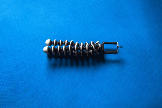 Top view of gorilla pod isolated on a background. Gorilla pod comes in handy when setting up camera in tricky situations.