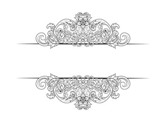 Fototapeta premium Decorative hand drawn classic vintage ornament Text Separator. Retro hand drawn text dividers victorian old frames. Text lines vintage border scribble dividing line elements doodle vector illustration