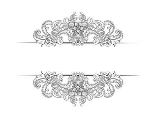 Decorative hand drawn classic vintage ornament Text Separator. Retro hand drawn text dividers victorian old frames. Text lines vintage border scribble dividing line elements doodle vector illustration