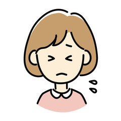 困っている女性のアイコン風イラスト
