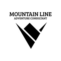 Mountain Line Black adventure modern abstract logo concept design illustration