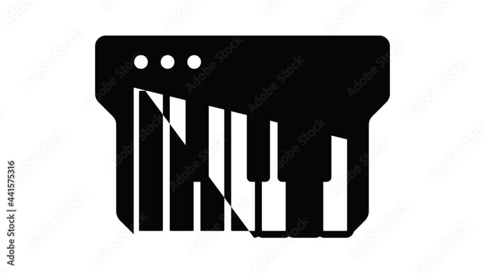 Poster synthesizer icon animation simple best object on white