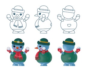 Snowman with snowballs