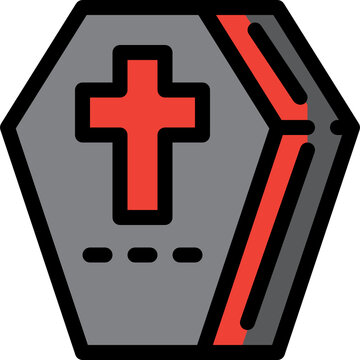 recommend clip art: coffin color outline icon