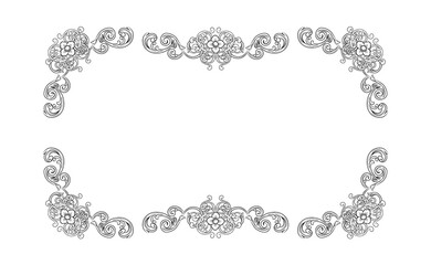 Decorative hand drawn classic vintage ornament Text Separator. Retro hand drawn text dividers victorian old frames. Text lines vintage border scribble dividing line elements doodle vector illustration