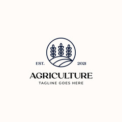 Leaf Agriculture Logo Template Isolated in White Background