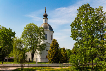 View of the historical building of the Russian Orthodox Church of Boris and Gleb in Belkino, Russia