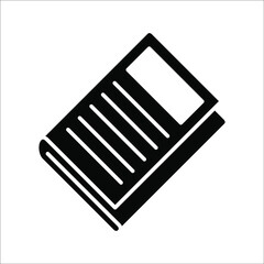 flat black newspaper vector icon on white background. color editable