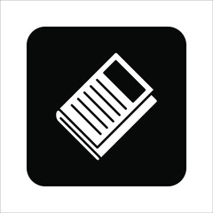 flat black newspaper vector icon on white background. color editable