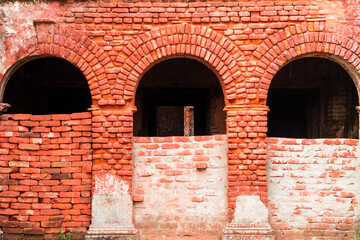 The traditional architecture of red fort . I captured this image on November 5, 2019, from Panam city, Sonargaon, Bangladesh, South Aasia