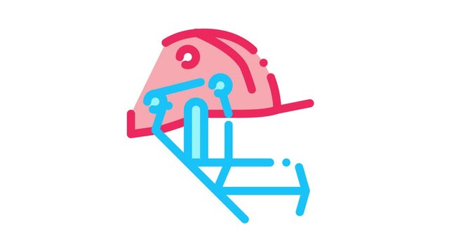 Cricket Helmet Icon Animation. color Cricket Helmet animated icon on white background