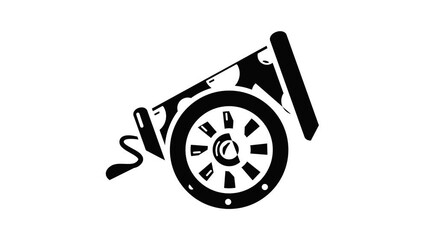 Big gun icon animation simple best object on white