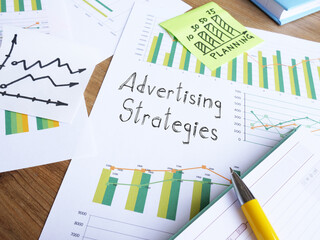 Advertising Strategies are shown on the business photo using the text