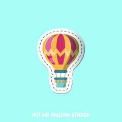 Vector image. Children's sticker of a nice hot air balloon.