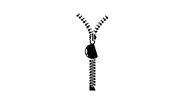 Opened zip icon animation simple best object on white