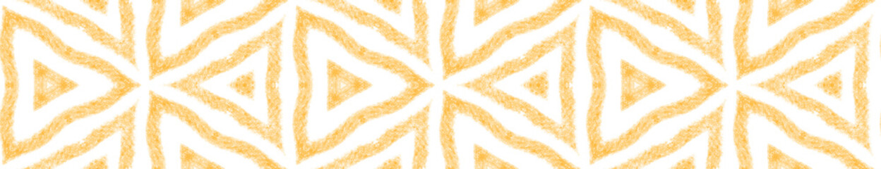 Geometric seamless pattern. Yellow symmetrical