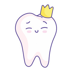 tooth with crown cute