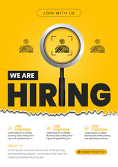 Hiring Job flyer, We are hiring Job advertisement flyer template, Vector - obrazy, fototapety, plakaty