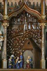 Nativity, Adoration of the Magi, the main altar in the church of St. Catherine of Alexandria in...