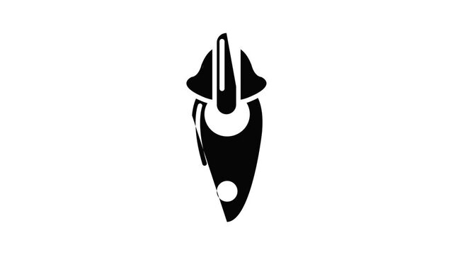Sewn zip icon animation simple best object on white