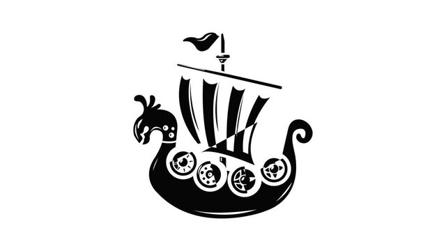 Frigate icon animation simple best object on white