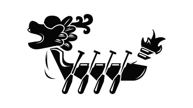 Dragon boat icon animation simple best object on white