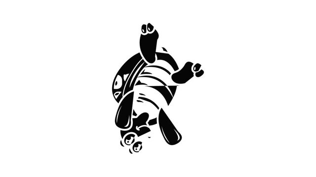Turtle on head icon animation simple best object on white