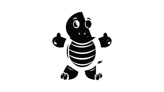 Sea turtle icon animation simple best object on white