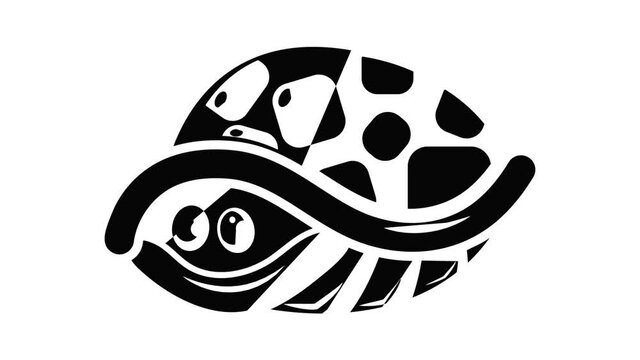 Turtle in house icon animation simple best object on white