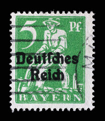 Stamp printed in printed in Bavaria with a 