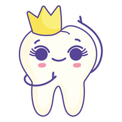 cute tooth with crown