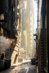 Modern dark smoke alley.