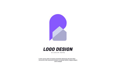 stock illustrator creative minimalistic design logo template for  property business finance and corporate elements business