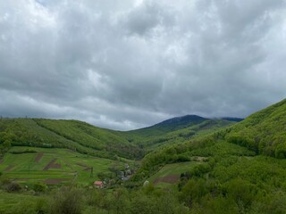 Fototapeta premium landscape with clouds. clouds over the mountains.
