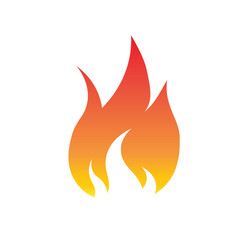 Red and orange fire flame. Hot flame energy on white background. Vector illustration