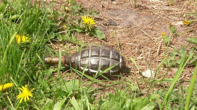 a police sapper detonates explosives of terrorists assembling video frames