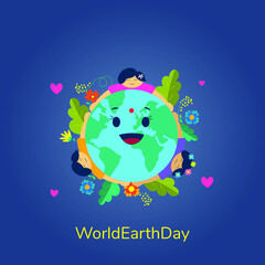 World earth day, love the mother earth, kids hugging the earth, Happy mother earth day