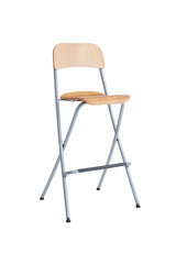 Old Wooden Bar Chair isolated on white background