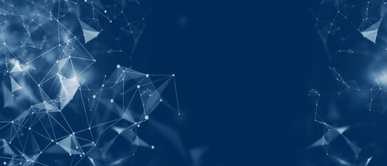 Abstract digital technology  background. Network connection. Network concept. Science background. Big data visualization. 3D rendering.