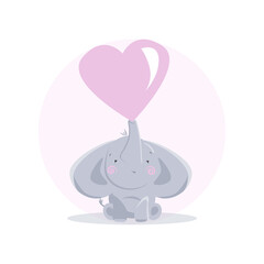 baby elephant in a cute style, 
Can be used for baby t-shirt print, fashion print design, kids wear, baby shower celebration greeting and invitation card,cartoon for baby pajamas,t-shirts, postcards.
