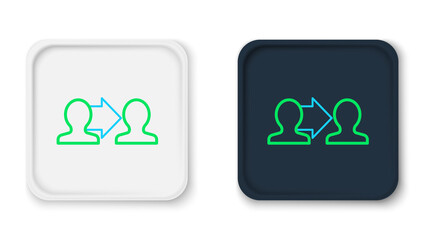 Line Project team base icon isolated on white background. Business analysis and planning, consulting, team work, project management. Colorful outline concept. Vector