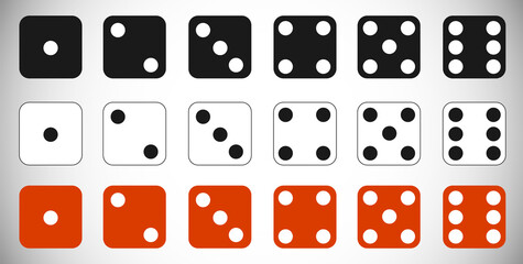 Dice. Set of dice isolated on a white background.
