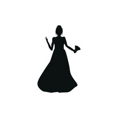 Icon on white background woman dressed as a bride on her wedding day