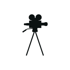 Movie camera icon on white background