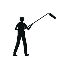 Cinema sound technician icon on white background