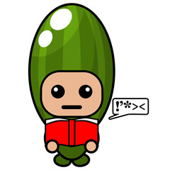 cucumber vegetable cartoon character vector mascot costume reading a book